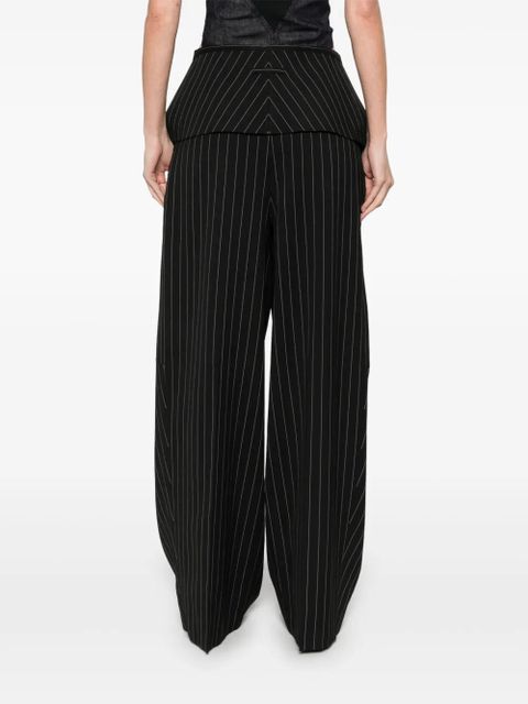 Jean Paul Gaultier pinstriped trousers - Black