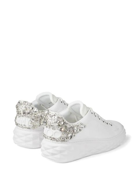 Jimmy Choo Diamond Maxi crystal-embellished sneakers - White