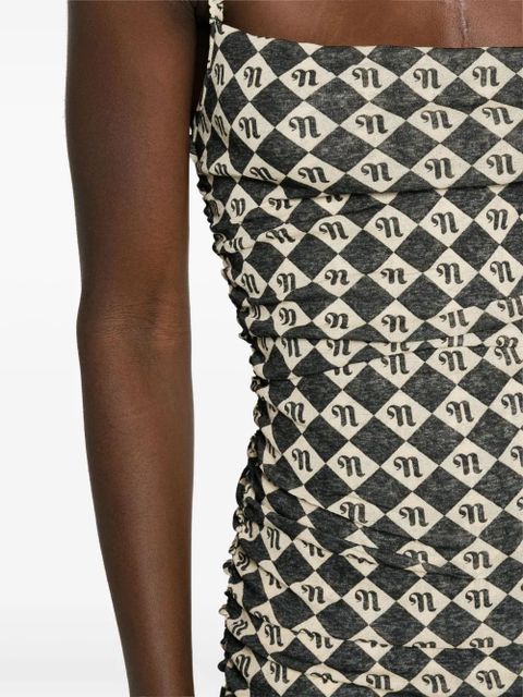Nanushka monogram-print minidress - Neutrals