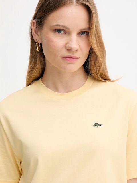 Lacoste t-shirt bawełniany damski kolor żółty TF7215