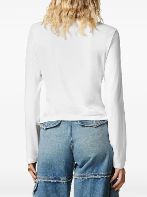 Versace long-sleeved logo-motif top - White