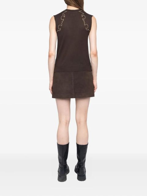 Zadig&Voltaire embellished sleeveless top - Brown