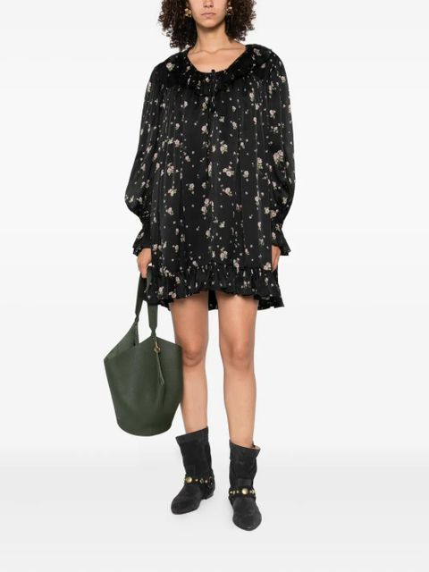 Chloé floral ruffled mini dress - Black - zdjęcie produktu nr 2