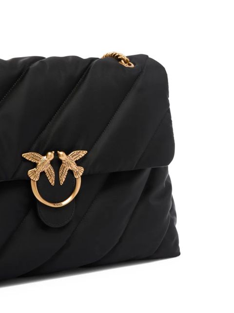 PINKO quilted bird-appliqué cross body bag - Black