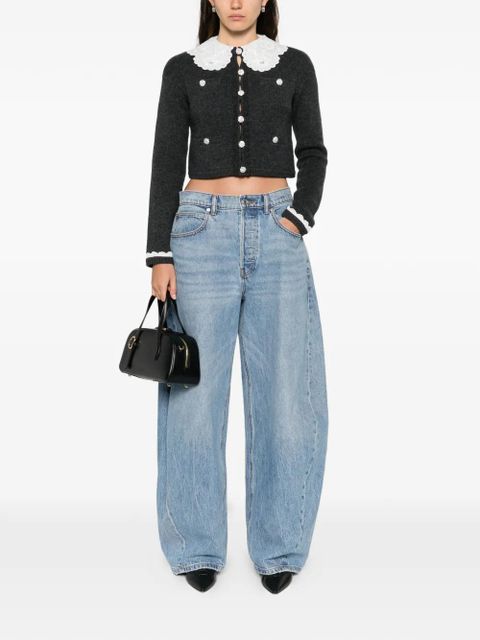 Self-Portrait lace-collar button cardigan - Grey - zdjęcie produktu nr 2