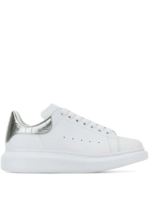 Alexander McQueen Oversized crocodile-effect leather sneakers - White - zdjęcie produktu nr 1