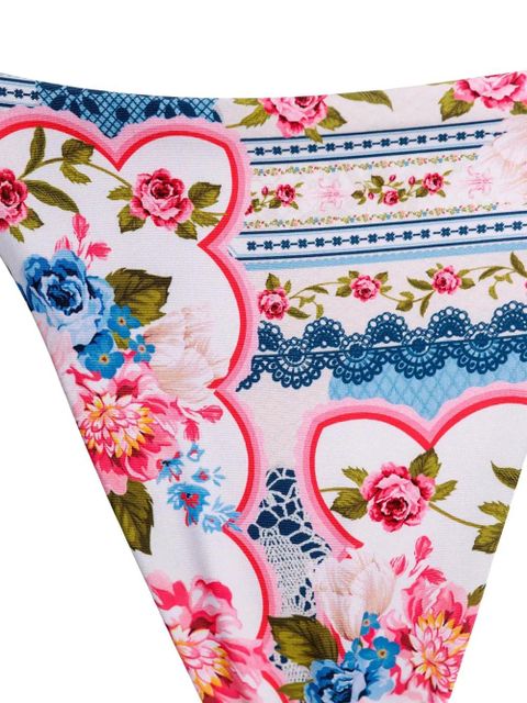 Agua By Agua Bendita Dakota floral-print bikini bottom - White