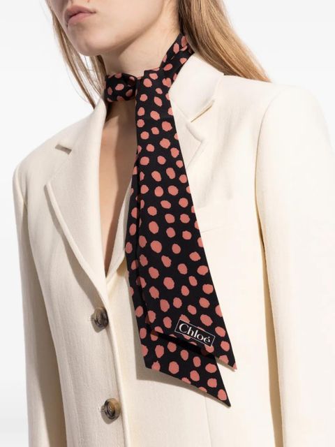 Chloé Spotted silk scarf - Black