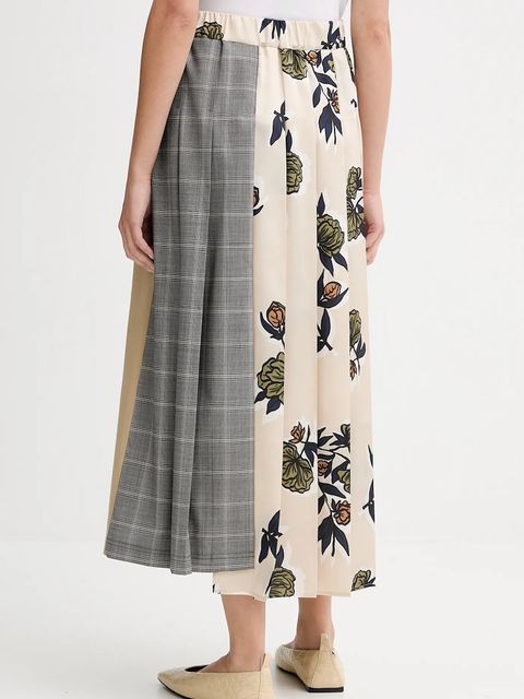 Weekend Max Mara spódnica z domieszką wełny ETRA kolor beżowy midi rozkloszowana 2525106012600