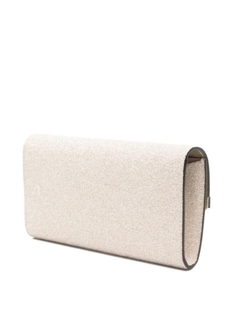 Jimmy Choo Emmie glitter clutch bag - Neutrals