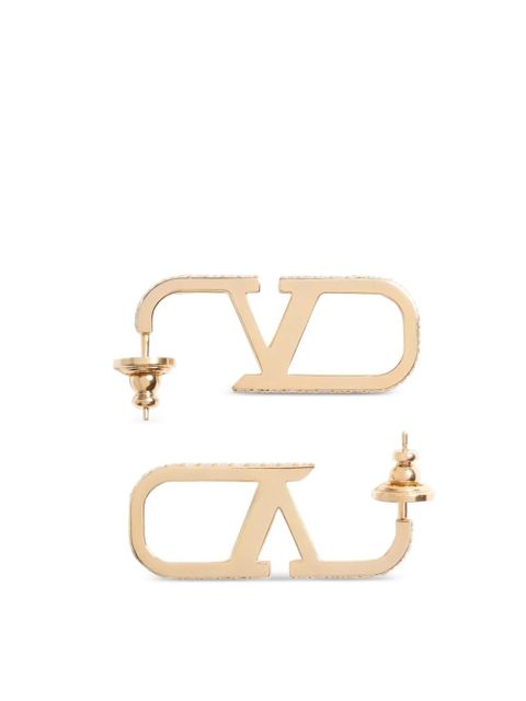Valentino Garavani VLogo Signature metal and Swarovski® crystal earrings - Gold - zdjęcie produktu nr 1