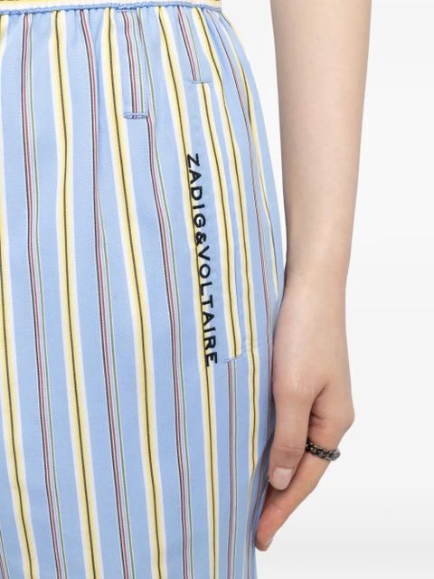Zadig&Voltaire logo-detail striped trousers - Blue