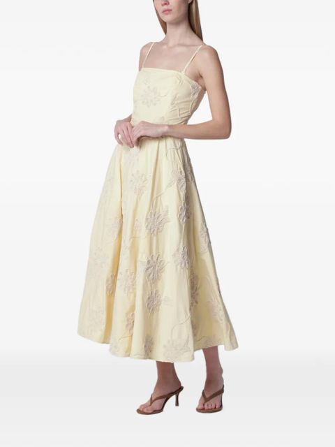 ROTATE BIRGER CHRISTENSEN floral-embroidered midi dress - Yellow - zdjęcie produktu nr 2