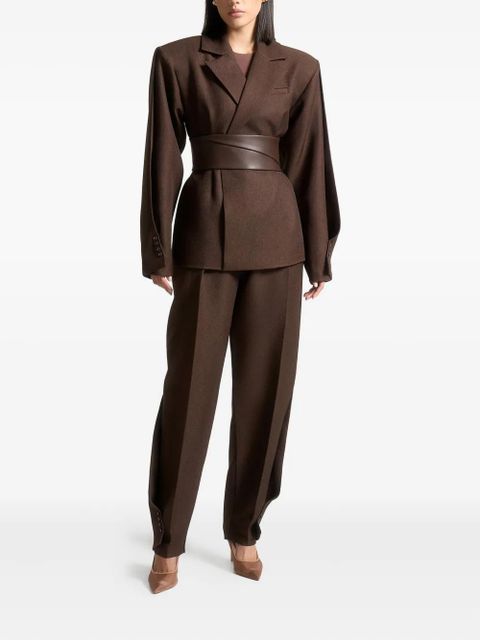 Manière De Voir Sophie twist-detail tailored trousers - Brown