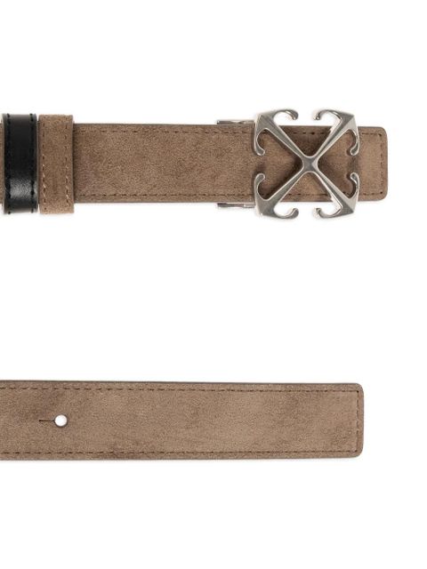 Off-White Arrows buckle suede belt - Neutrals