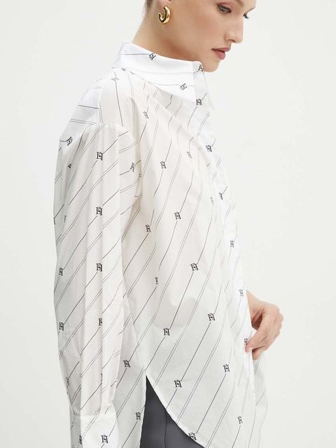 Elisabetta Franchi koszula bawełniana damska kolor biały regular z kołnierzykiem klasycznym CA06746E2