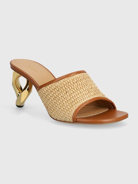 JW Anderson klapki Raffia Sandal damskie kolor beżowy na słupku ANW42230A - zdjęcie produktu nr 1