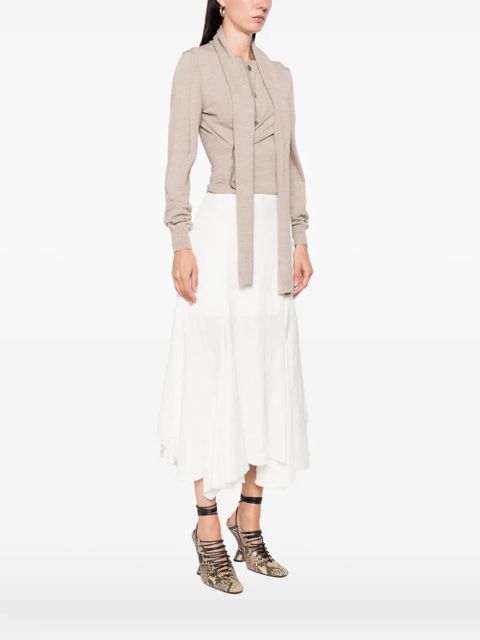 LEMAIRE tied-neck button-detail top - Neutrals