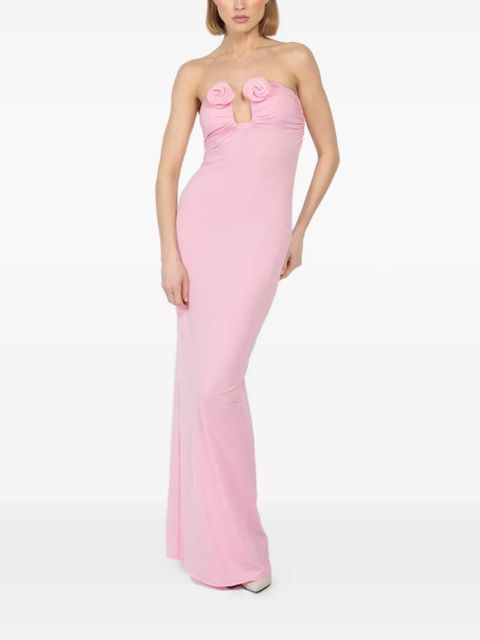 Magda Butrym rosettes ruched maxi dress - Pink