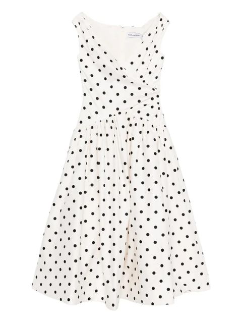 Self-Portrait polka-dot wrap midi dress - White - zdjęcie produktu nr 1