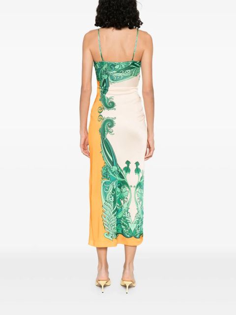 ETRO gathered printed dress - Orange - zdjęcie produktu nr 2
