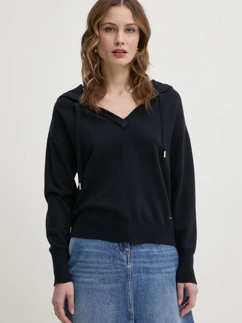 Morgan sweter MBALLON damski kolor granatowy lekki MBALLON