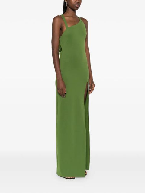 The Attico asymmetric-neck maxi dress - Green