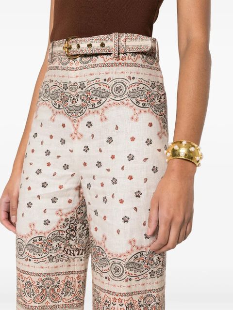 ZIMMERMANN bandana-print linen trousers - White