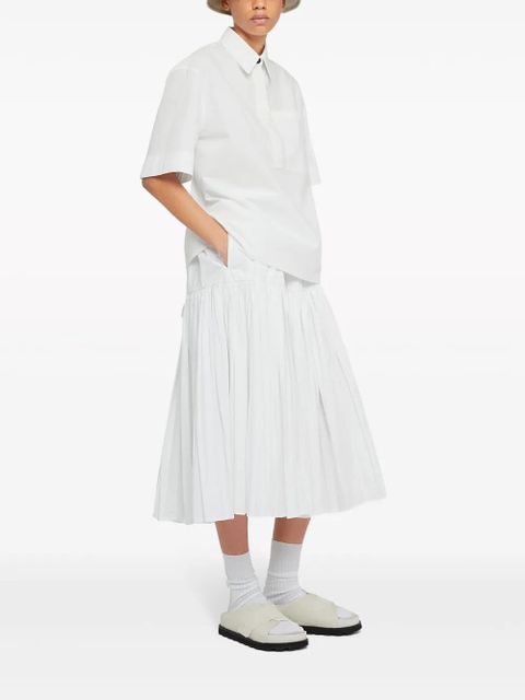 Jil Sander pleated midi skirt - White