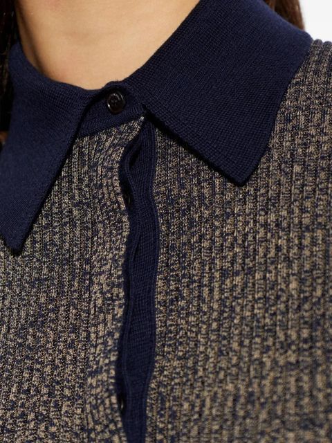 Ferragamo ribbed-knit polo shirt - Blue