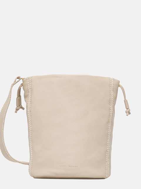 Tommy Hilfiger torebka skórzana kolor beżowy AW0AW17540 - zdjęcie produktu nr 1