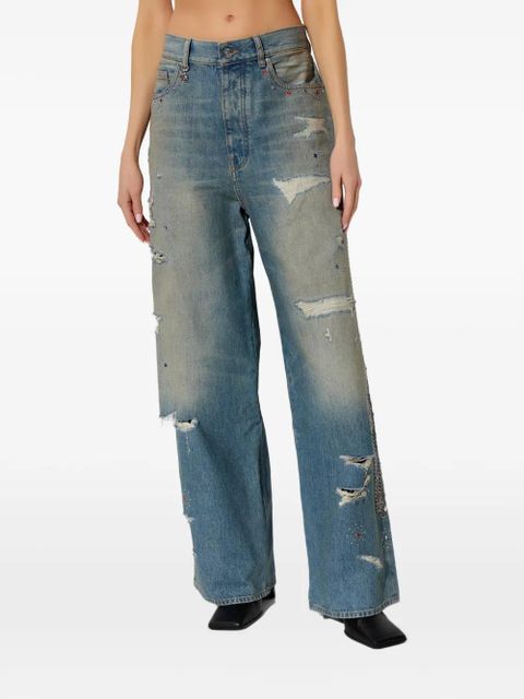 AMIRI distressed embellished jeans - Blue