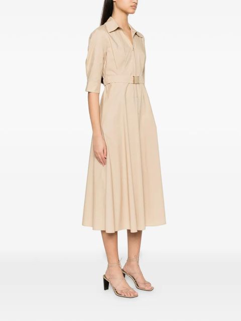 TWINSET belted zip-up midi dress - Neutrals