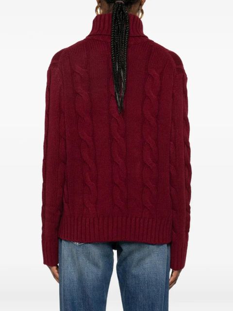 MC2 Saint Barth Fantine cable-knit roll-neck sweater - Red