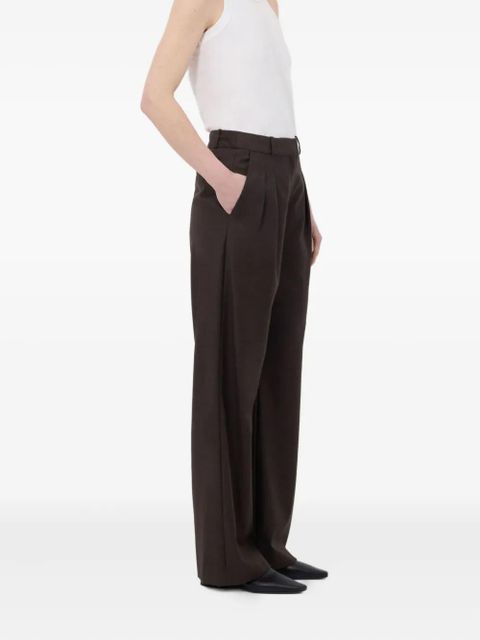 LouLou de Saison pleated straight-leg trousers - Black