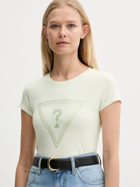 Guess t-shirt damski kolor beżowy W5GI43 KA0Q1