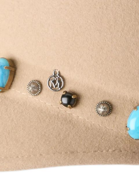 Maison Michel logo-plaque hat - Neutrals - zdjęcie produktu nr 2