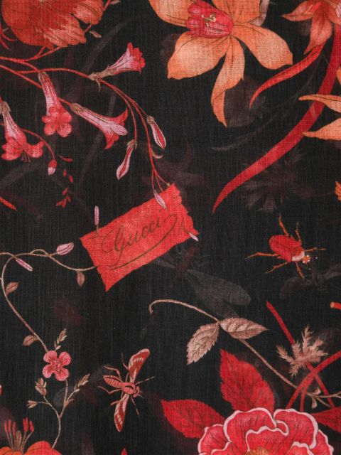 Gucci floral Gucci-print scarf - Black