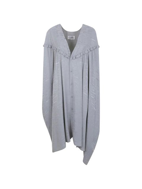 MM6 Maison Margiela ruffled V-neck dress - Grey - zdjęcie produktu nr 1