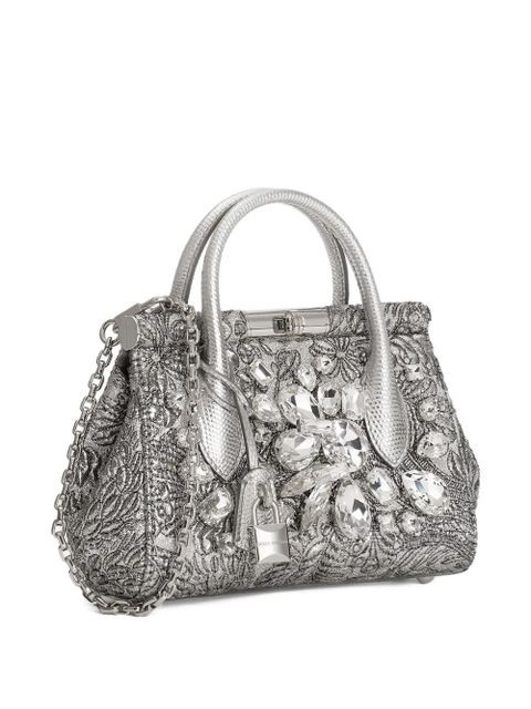 Dolce & Gabbana mini Marlene Day embroidery tote bag - Silver