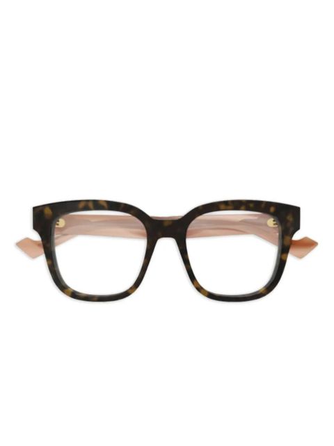 Gucci Eyewear havana-pattern square-frame glasses - Brown - zdjęcie produktu nr 1