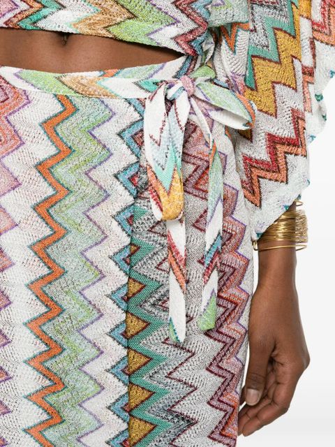 Missoni zigzag-pattern mini skirt - White