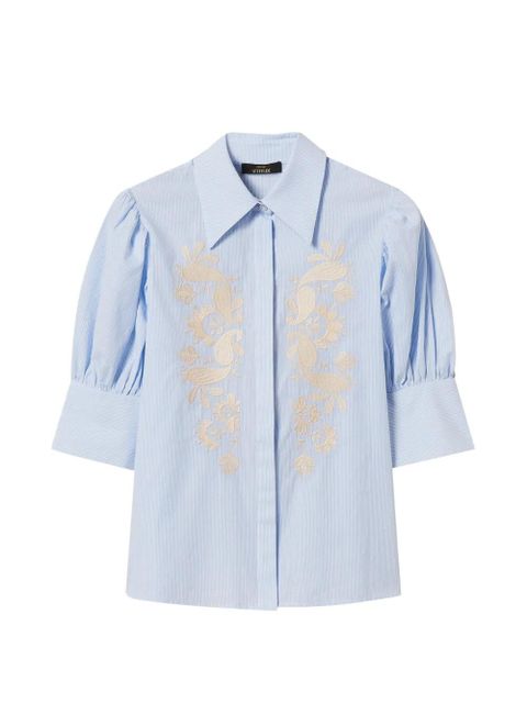 TWINSET pinstripe embroidered shirt - Blue - zdjęcie produktu nr 1