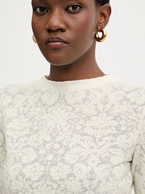 Pinko bluzka z dodatkiem wełny damska kolor beżowy gładka 105697 A2TW