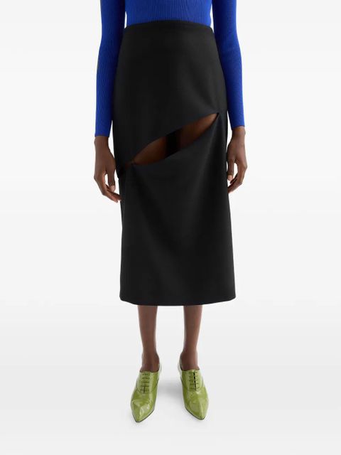 Jil Sander cut-out midi skirt - Black - zdjęcie produktu nr 2