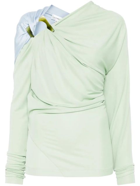 Victoria Beckham draped long-sleeve top - Green - zdjęcie produktu nr 1