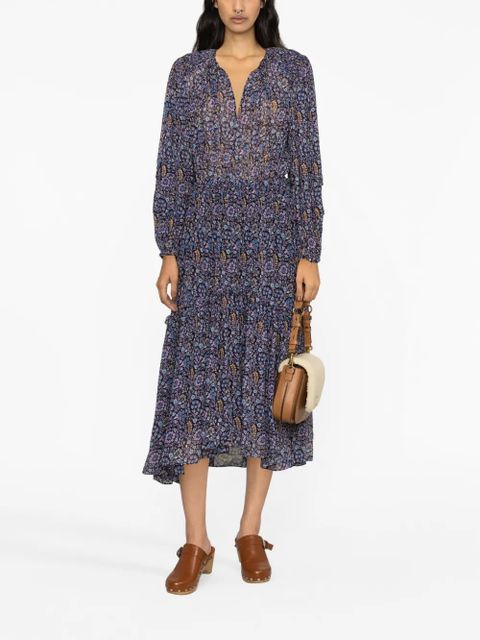 MARANT ÉTOILE Naema floral-print midi dress - Blue