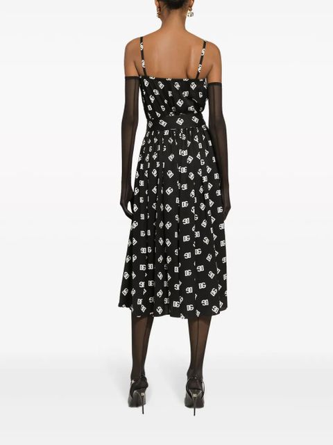 Dolce & Gabbana DG-print pleated dress - Black - zdjęcie produktu nr 2