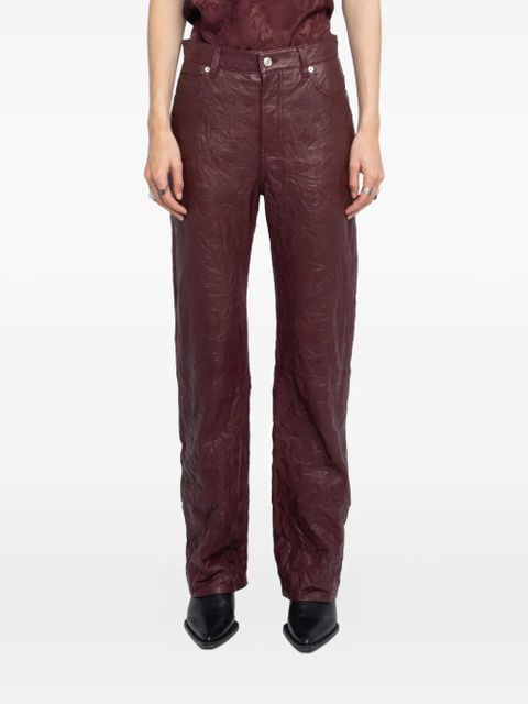 Zadig&Voltaire crumpled leather trousers - Brown