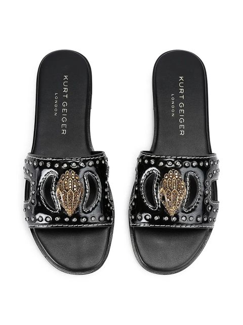 Kurt Geiger London klapki skórzane Eagle Stud Cut Out Flat - zdjęcie produktu nr 1